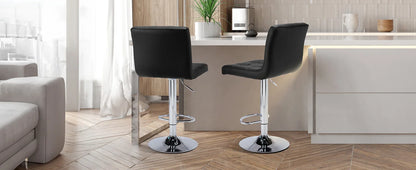 2 PU Leather Bar Stools Upholstered Counter Height