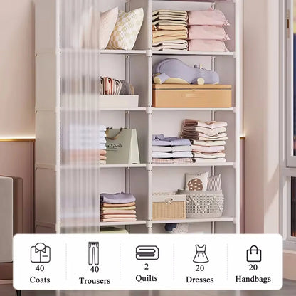 Wardrobe Closet Dustproof Storage Rack Organizer Container