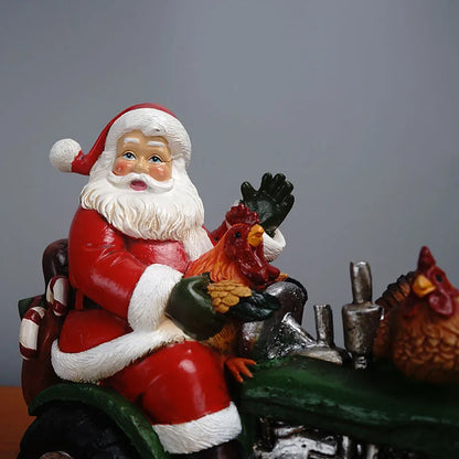 Santa Claus Statue Home Resin Sculpture Decoration