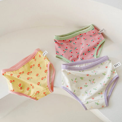3PCS Young Girls/Boys Cute Cotton Briefs Boxers Underwear