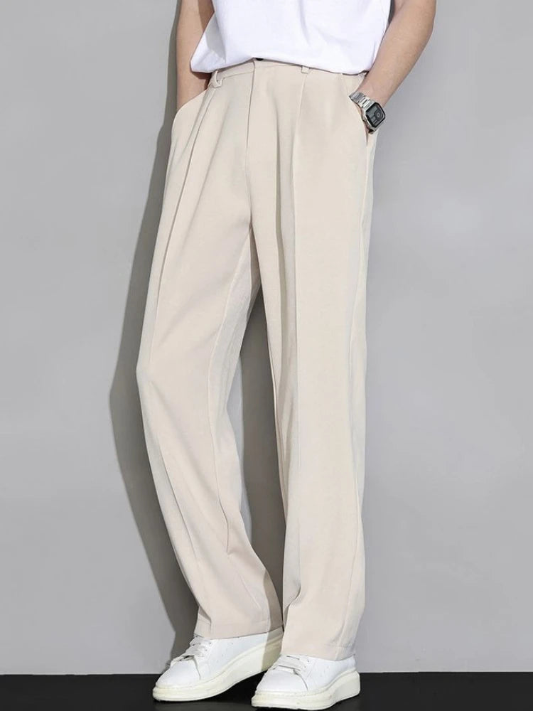 Ice Silk Men's Casual Straight Pants Fashion