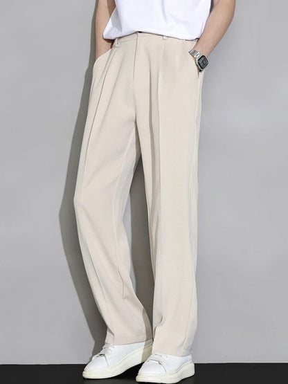 Ice Silk Men's Casual Straight Pants Fashion
