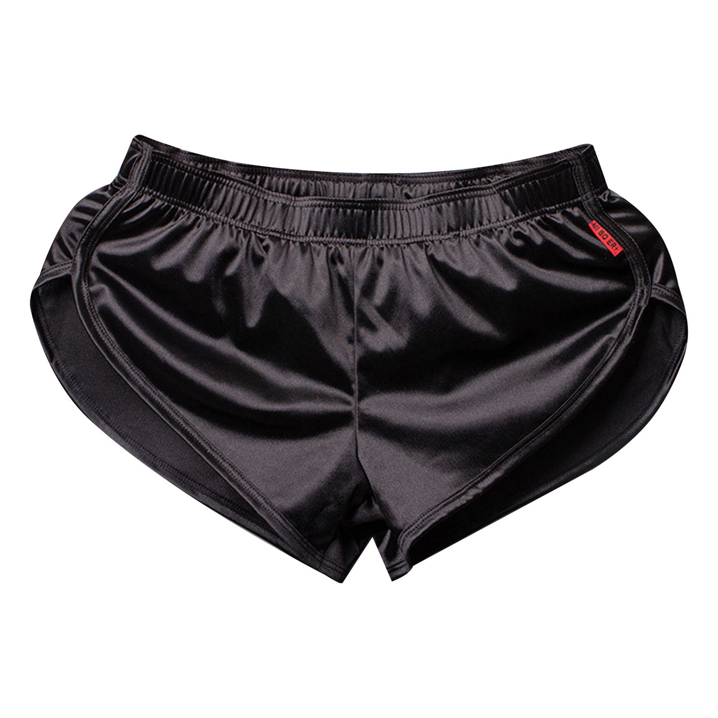 Men Side Split Satin Shorts Built-in Bulge