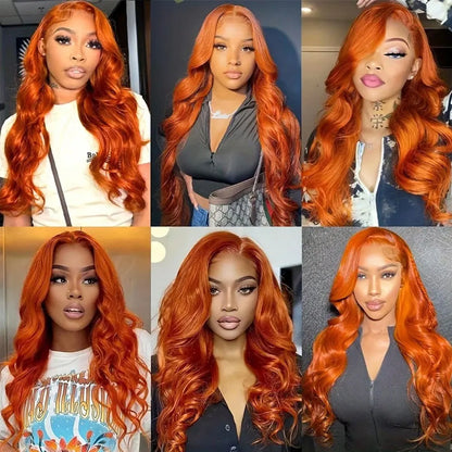 Body Wave Orange Ginger Lace Front Wigs
