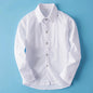 Boys Shirts White Long Sleeve Turn-down Collar