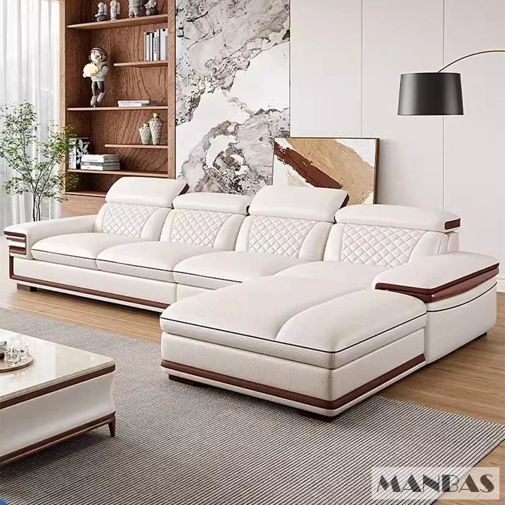 Genuine Leather Sofa Set for Living Room
