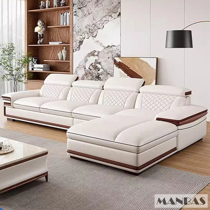 Genuine Leather Sofa Set for Living Room