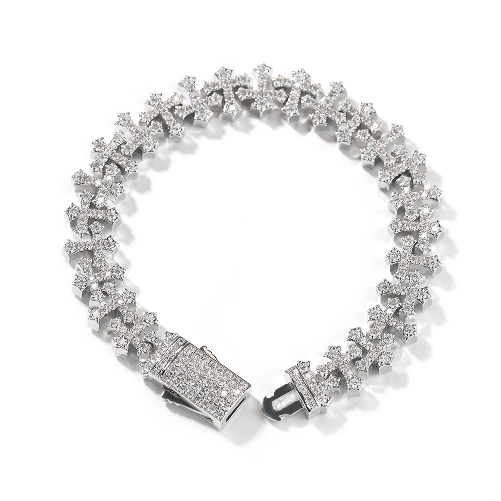 Mens Cubic Zirconia Cross Chain Fashion Jewelry