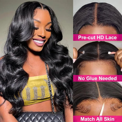 Lace Closure Wigs Human Hair Wear & Go Glueless