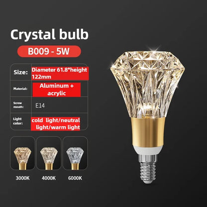 Acrylic Crystal LED Bulb Chandelier Fairy Lamp