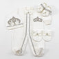 4 Pcs Boy/Girl Rhinestone Crown Jumpsuit Clothing
