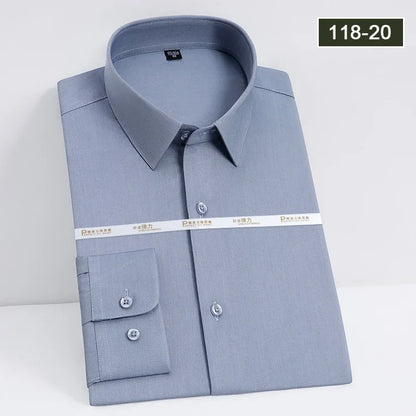 Men's White Long Sleeved Business Formal Wear Shirt