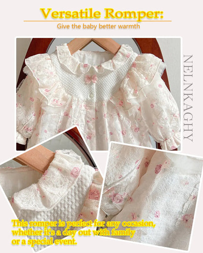 Infant Princess Style Cute Floral Lace Jumpsuits
