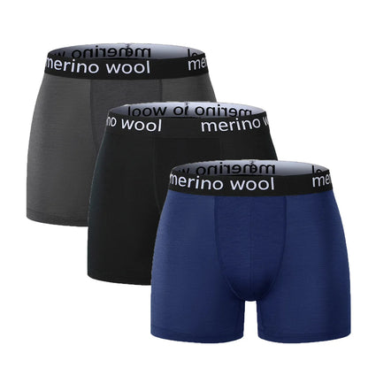 Mens Merino Wool Boxer Brief Breathable Fitness