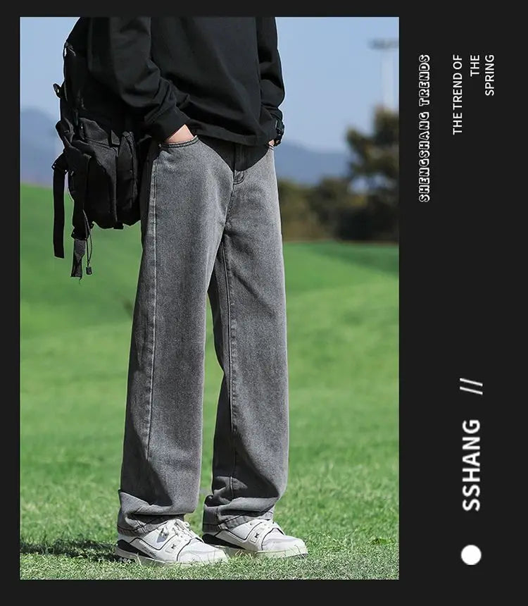 Men's Trendy Wide Leg Washed Jeans