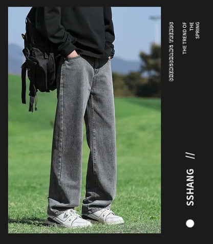 Men's Trendy Wide Leg Washed Jeans