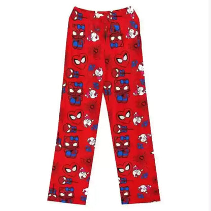 Women/Men Hello Kitty Spider-Man Cotton Loose Pajama Pants