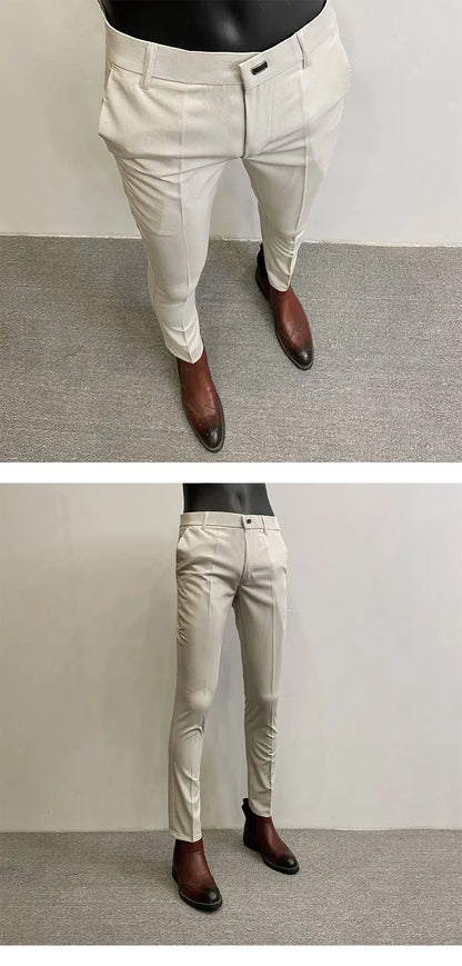 Men Stretch Slim Formal Casual Pants Fashion