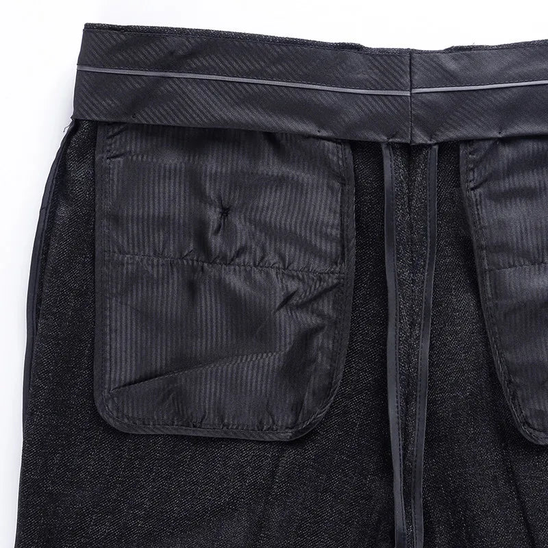 Mens High Waist Wool Trousers Cashmere Suit