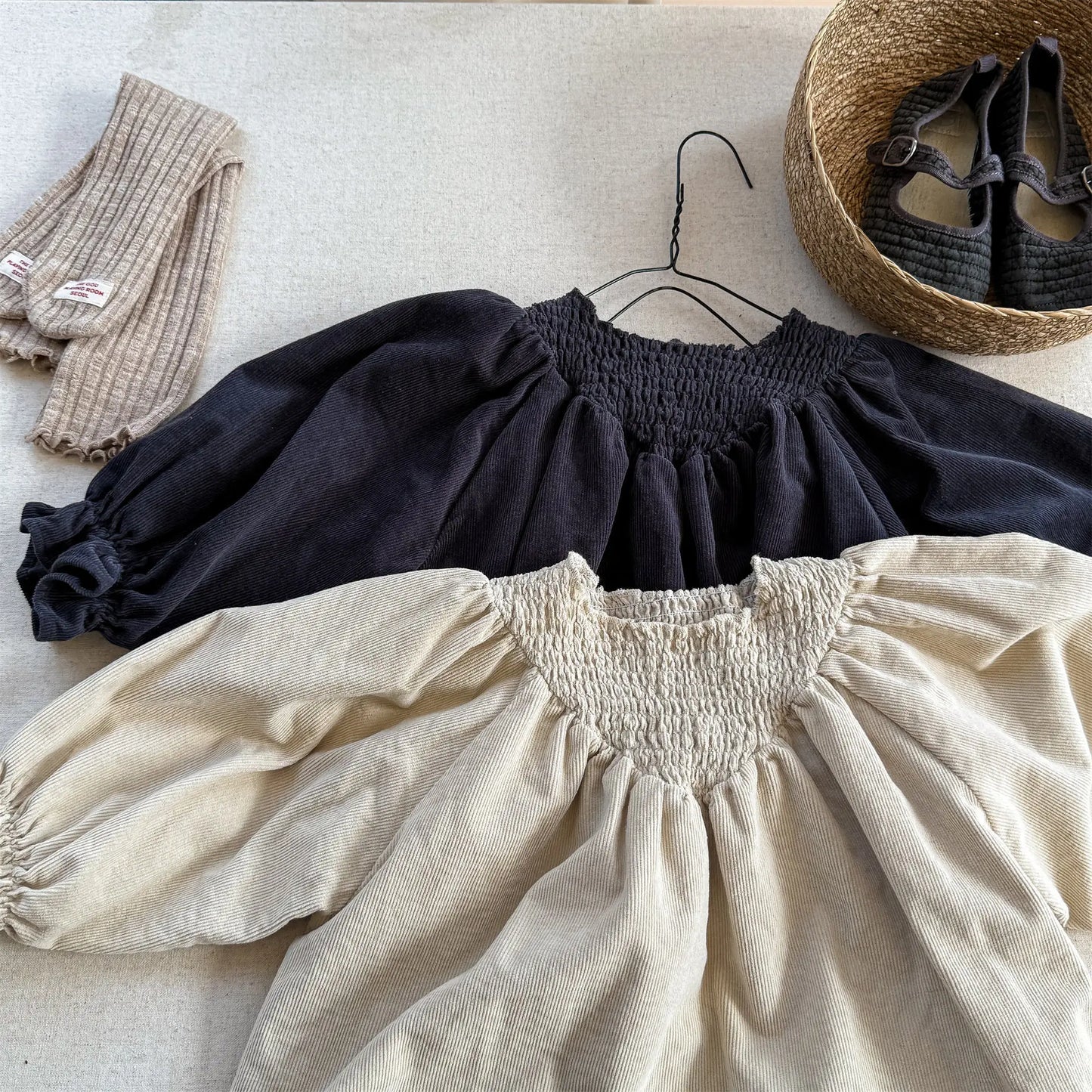 Bat Sleeve Baby Girl's Corduroy Shirt