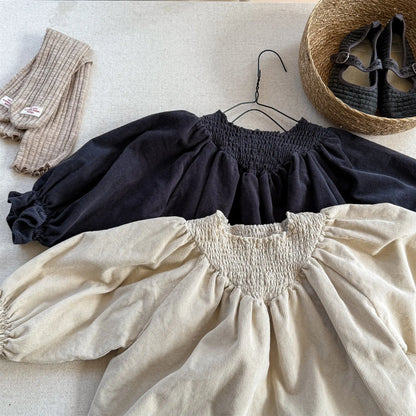 Bat Sleeve Baby Girl's Corduroy Shirt