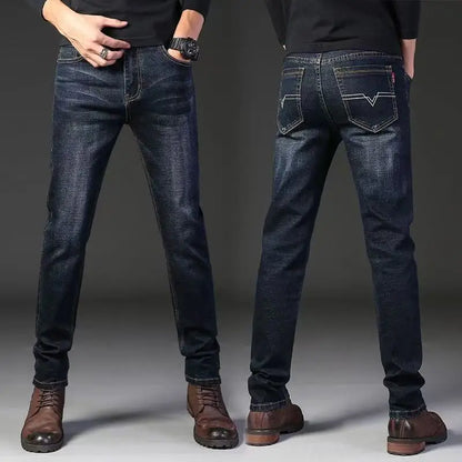 Men's Jeans Micro Elastic Loose Casual Denim