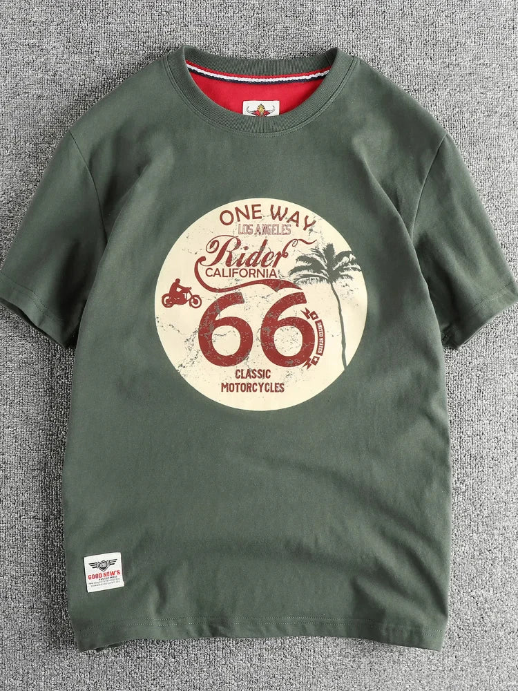 American Retro Short Sleeve O-neck T-shirt