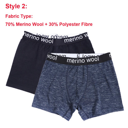 Mens Merino Wool Boxer Brief Breathable Fitness