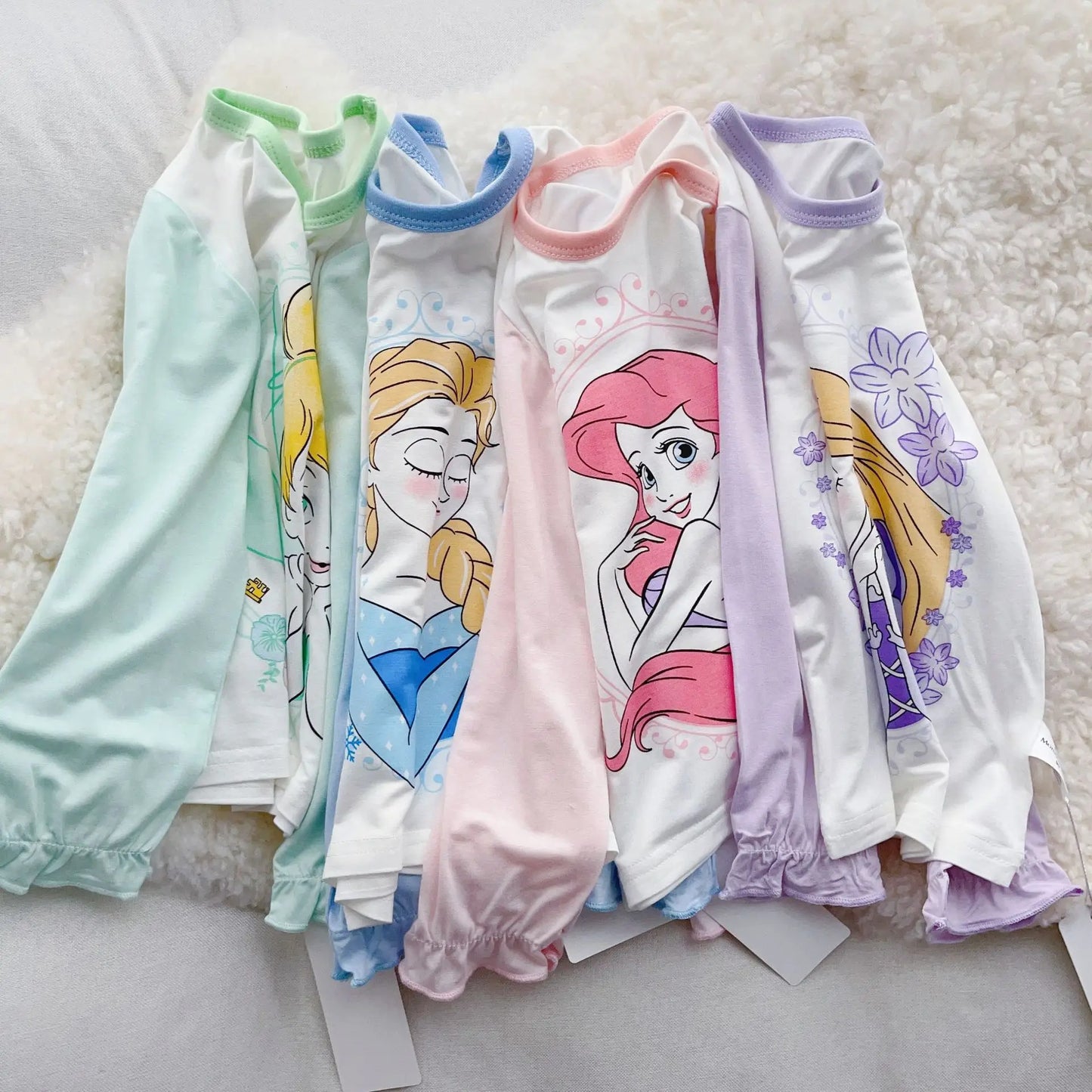 2 Pcs Girls Rapunzel Sleepwear Cartoon Pajamas