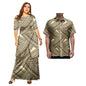 2 Pcs Custom Polynesian Traditional Dresses and Mens Shirts