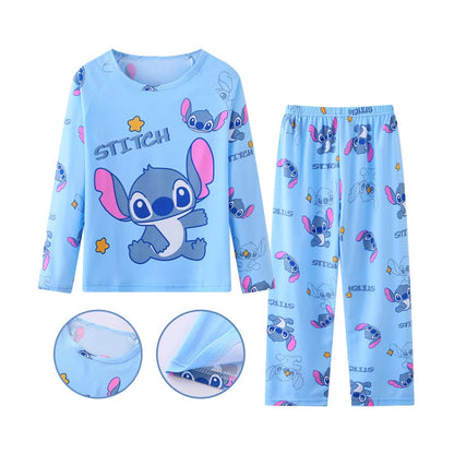 2 pcs Boys/Girls Stitch Casual Sleepwear Pajamas