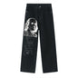 Black Straight Jeans Men Women American Street