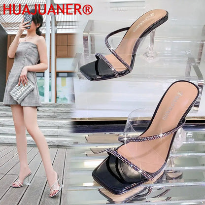 Transparent PVC Slippers Crystal Cup high-heeled Women