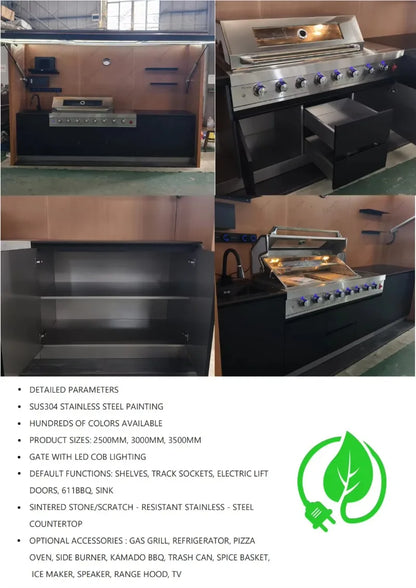 Black/grey Garden/patio Outdoor Bbq Kitchen Pod