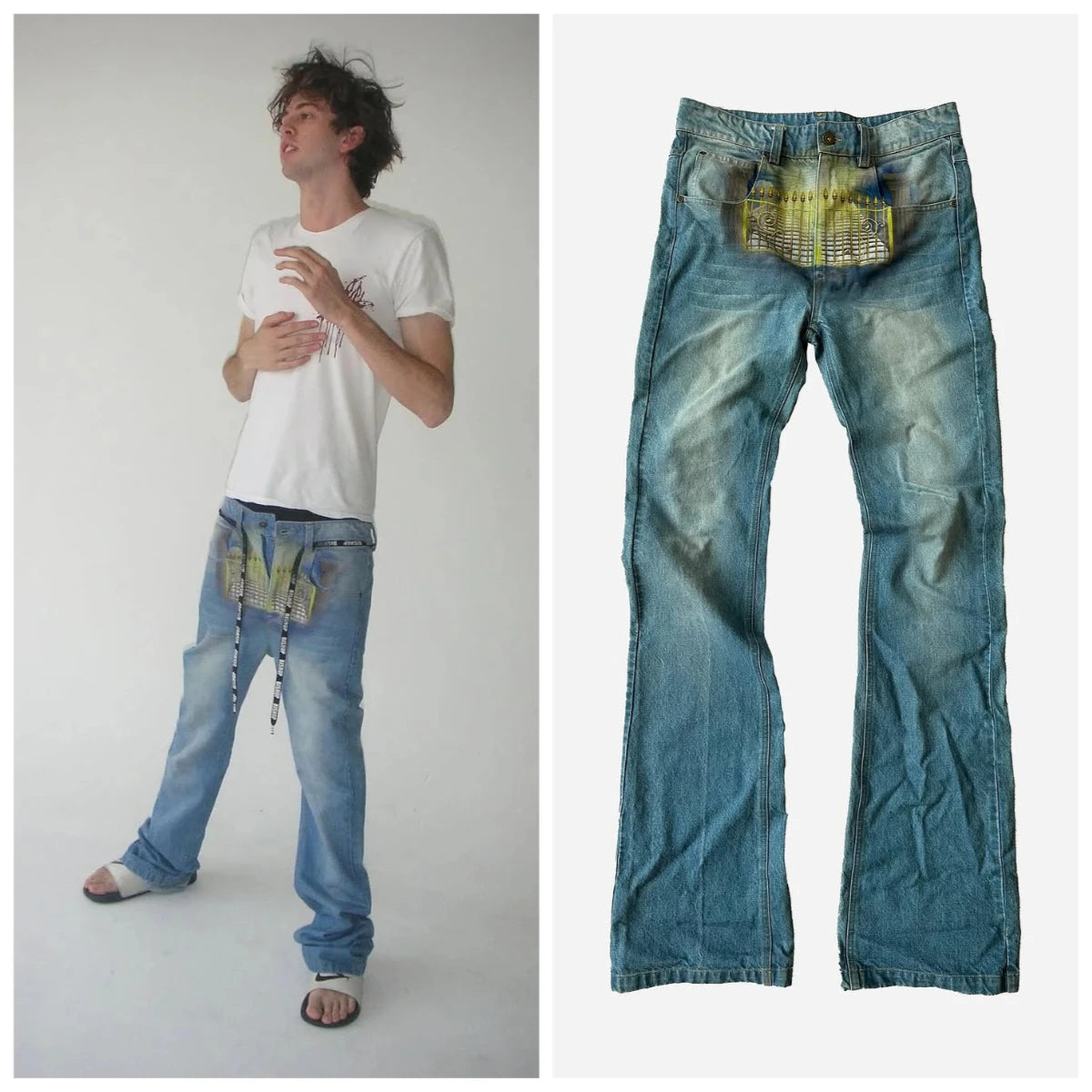 High Waist Street Unisex Fashion Printed Casual Jeans