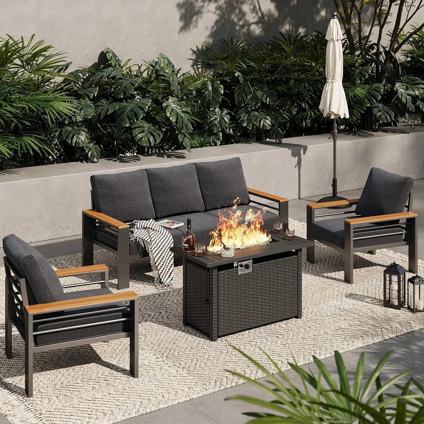 Outdoor Sectional with Coffee Table, Patio Sets
