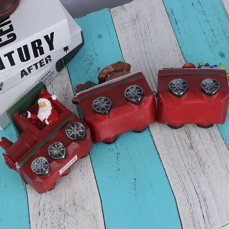 Train Christmas Resin Statue Home Decor Sculpture