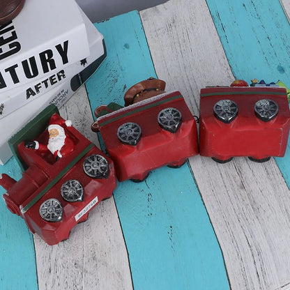 Train Christmas Resin Statue Home Decor Sculpture
