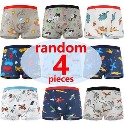 12 pcs Boys Boxer Briefs Cartoon Sets