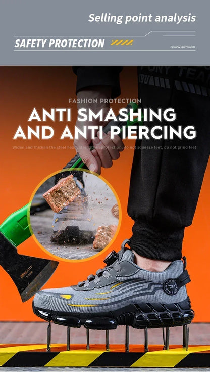Safety Shoes Men Anti-smash Anti-puncture Work Shoes
