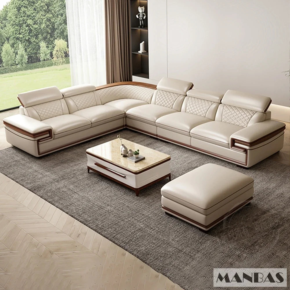 Genuine Leather Sofa Set for Living Room