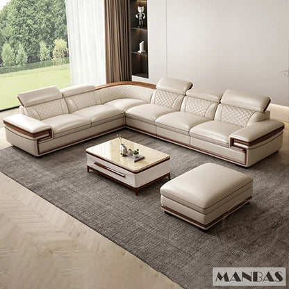 Genuine Leather Sofa Set for Living Room
