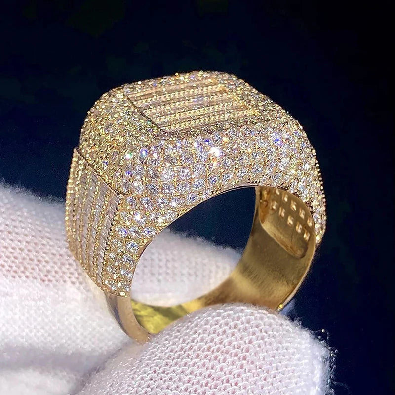 Gorgeous Gold Color Square Shaped Wide Band
