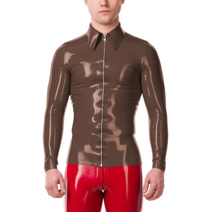 Mens Fashion Zipper Long Sleeve Jacket Turn-down Collar