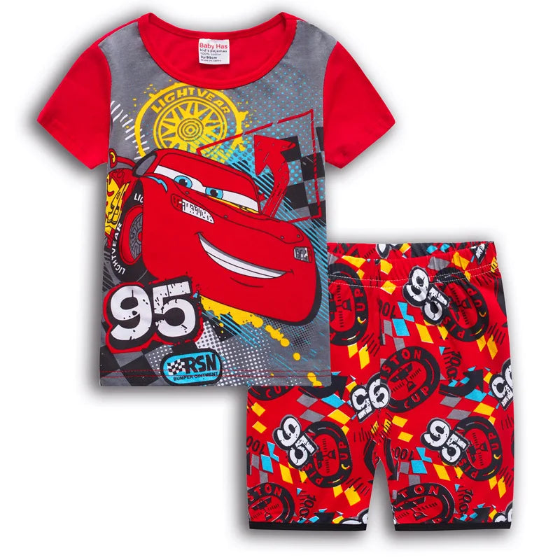 Boys Nighty Cartoon Cute Short Sleeve Pajamas
