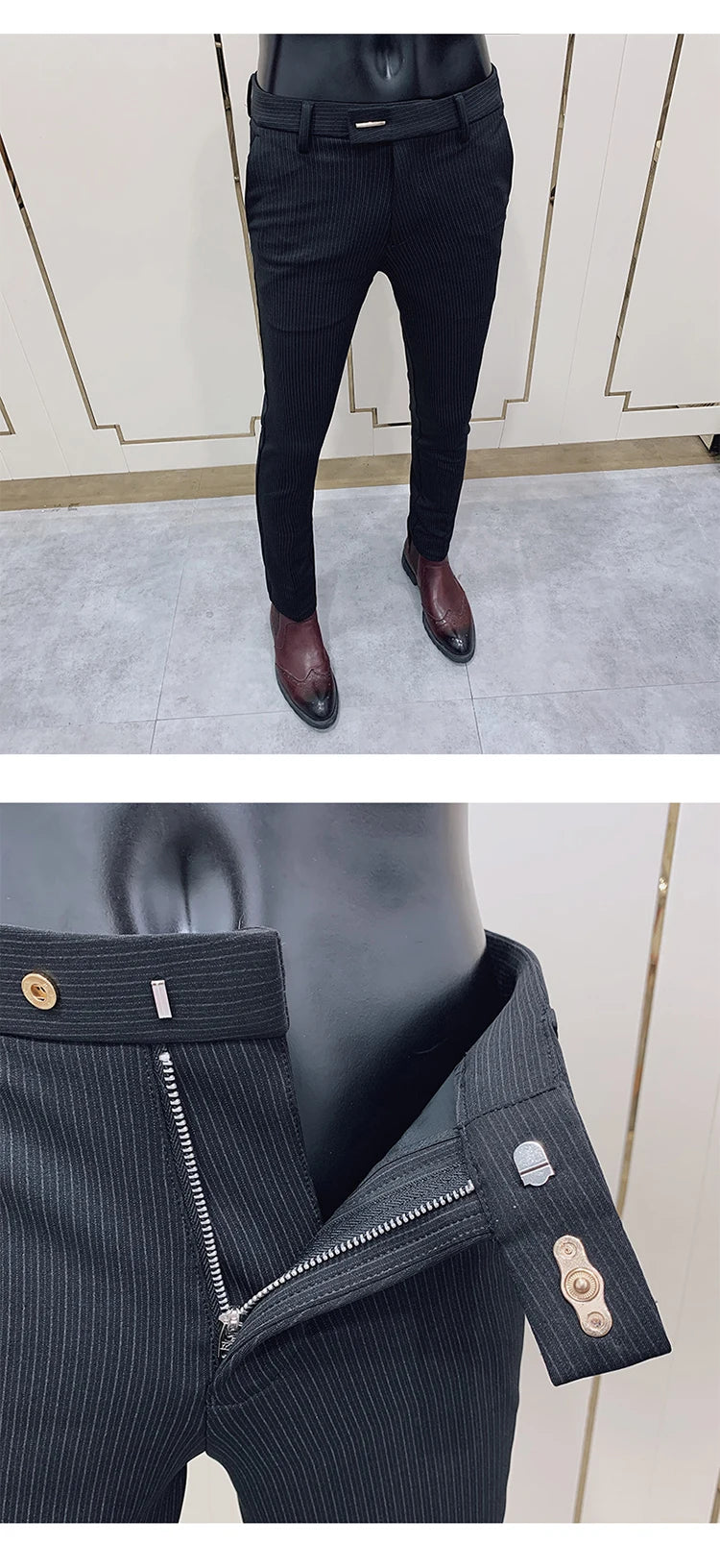 Men Stretch Slim Formal Casual Pants Fashion