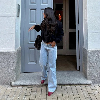 High Waist Street Unisex Fashion Printed Casual Jeans