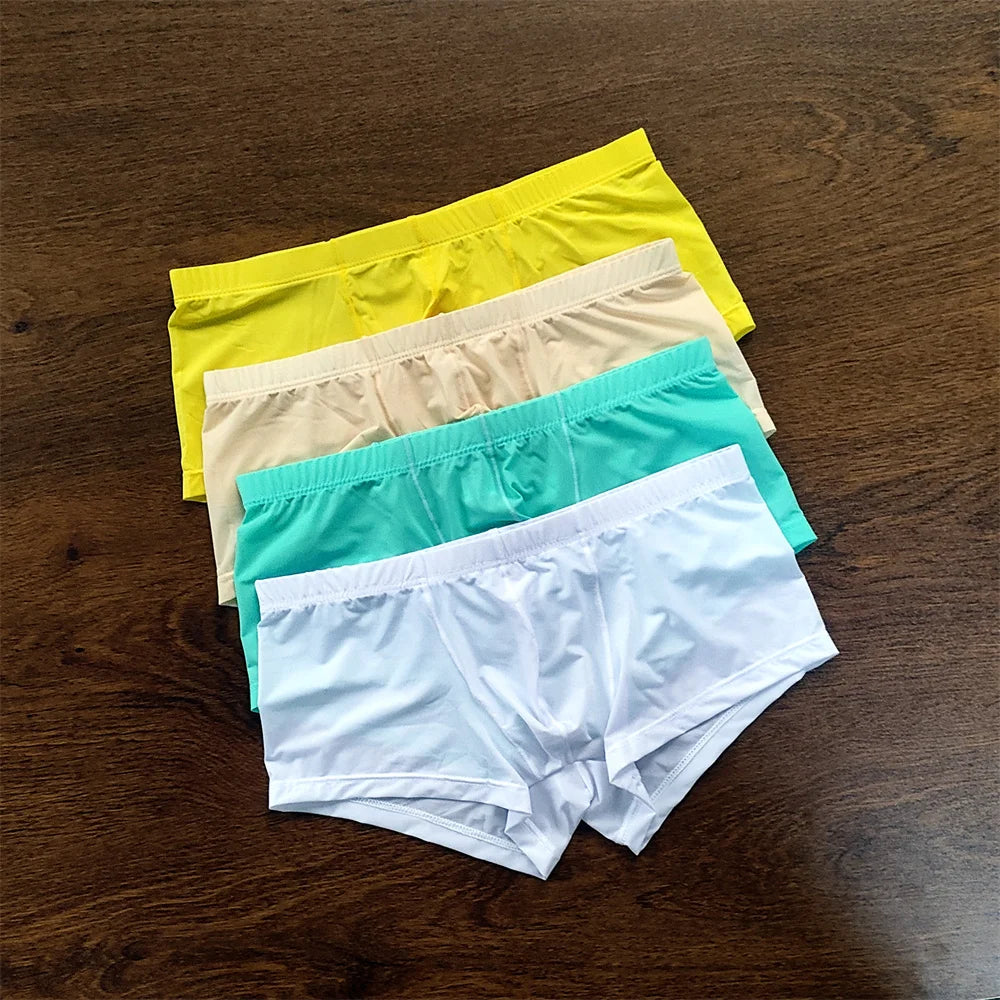 4PCS Sexy Men Brief Summer Breathable Underwear