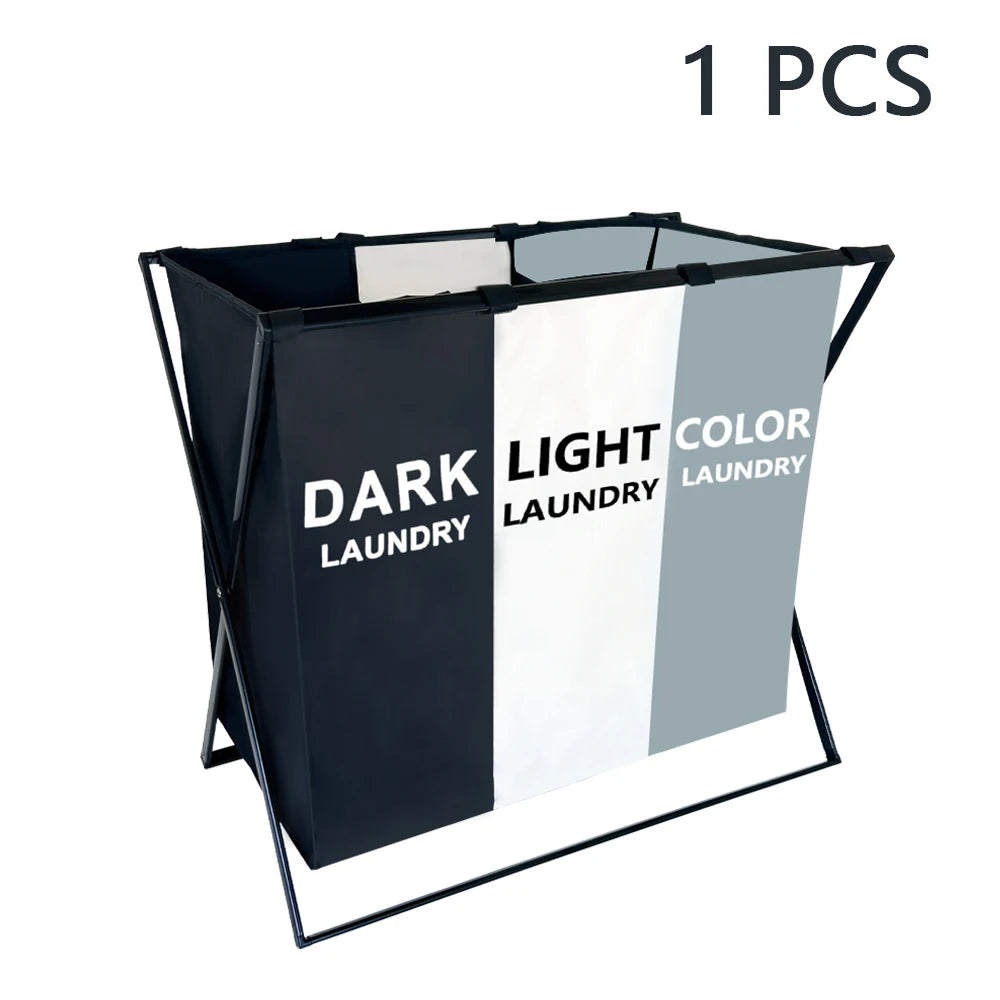 Divided Large Laundry Hamper Foldable Storage Bag