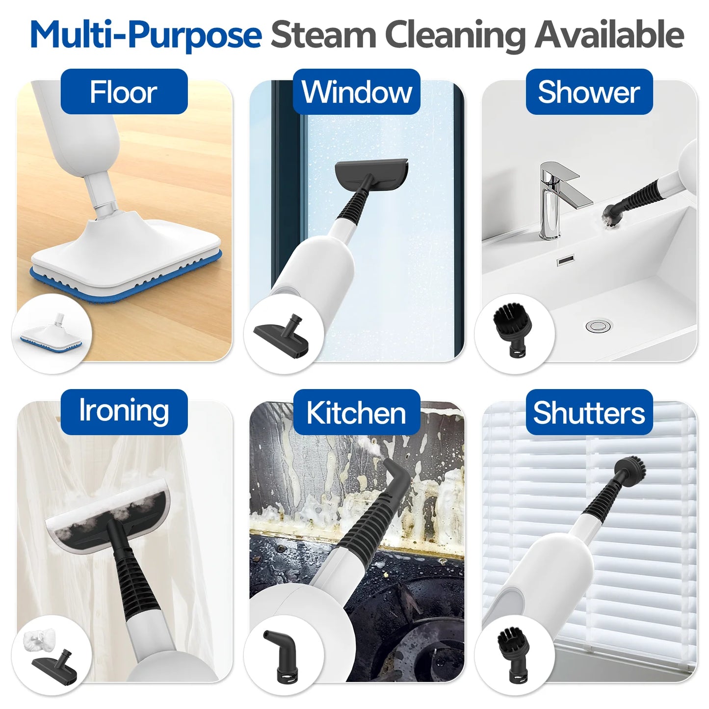 Powerful Mop Scrubbing Steam Cleaner Detachable Floor